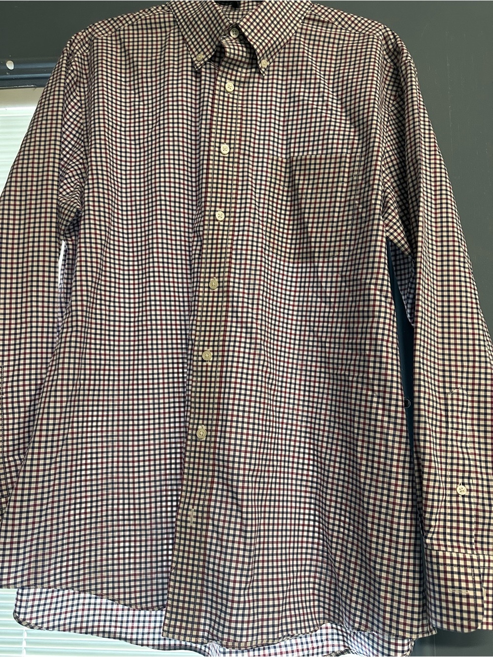 Jos. A. Bank Men's Button-Down Check Shirt - Red, Blue, White